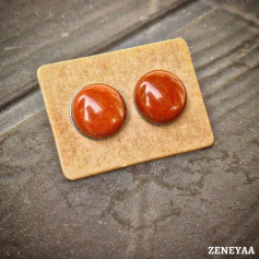 Boucles d'oreilles Puce Jaspe rouge