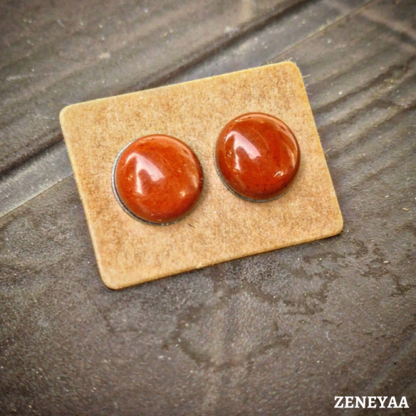 Boucles d'oreilles Puce Jaspe rouge