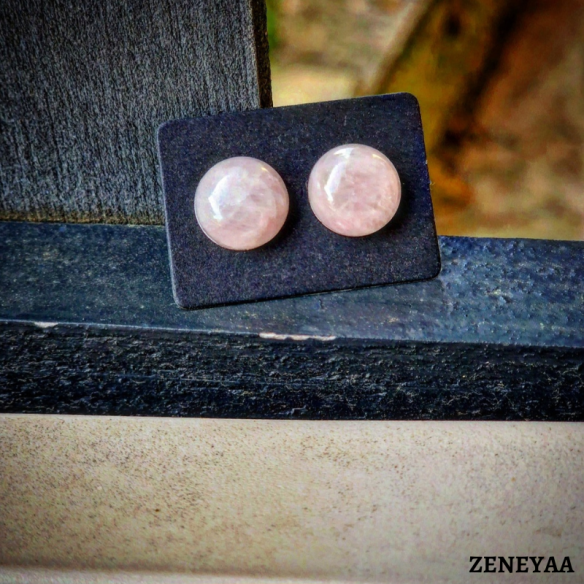 Boucles d'oreilles Puce Quartz rose