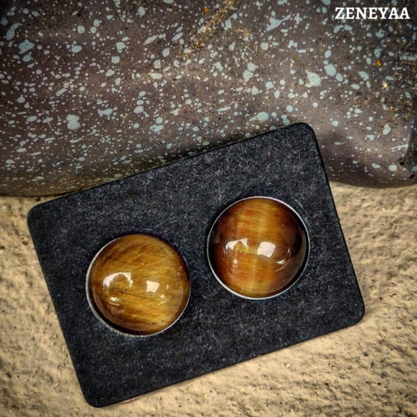 Boucles d'oreilles Puce Oeil de tigre