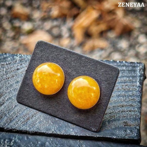 Boucles d'oreilles Puce Jade jaune