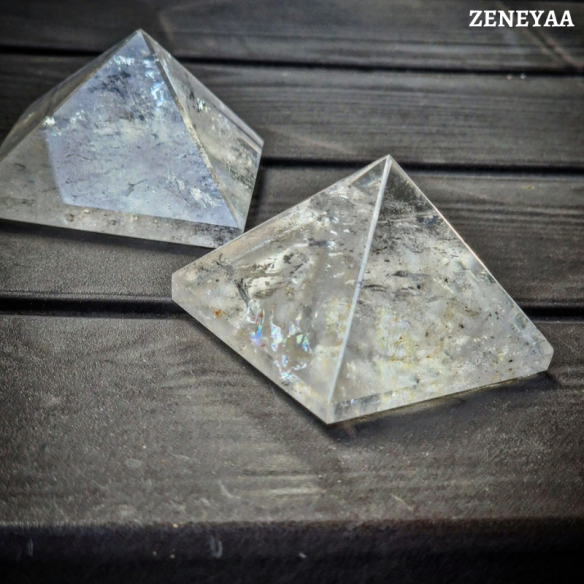Pendentif Pyramide En Cristal De Roche Blanc - Collier Pierre Naturelle - France Minéraux