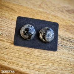 Boucles d'oreilles Puce Larvikite