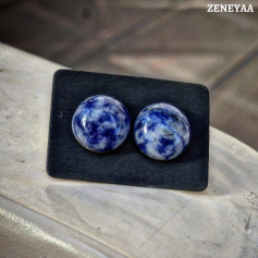Boucles d'oreilles Puce Sodalite