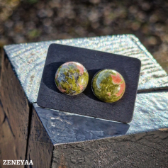 Boucles d'oreilles Puce Unakite