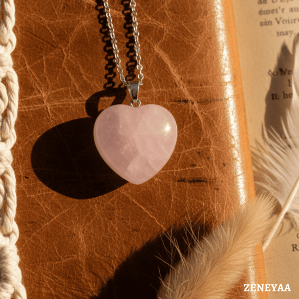 Pendentif Coeur Quartz rose