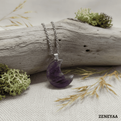 Pendentif Lune Améthyste