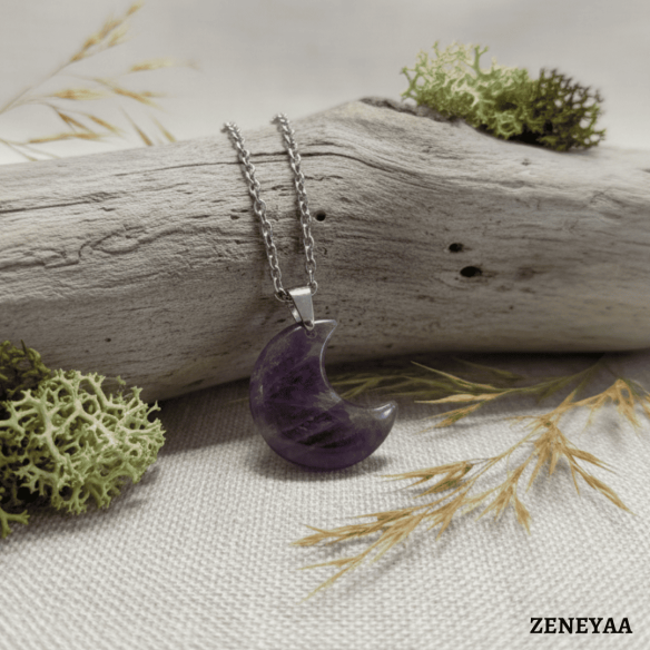 Pendentif Lune Améthyste
