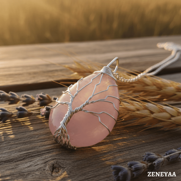 Pendentif Aura Quartz rose