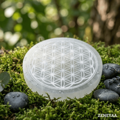 Plaque Fleur de vie Sélénite