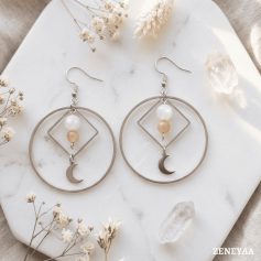Boucles d'oreilles Luna Pierre de lune