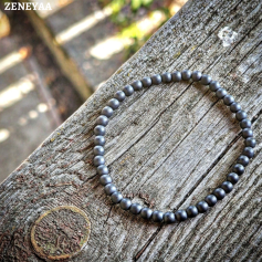 Bracelet 4mm Hématite mat Bracelet 4mm Hématite mat