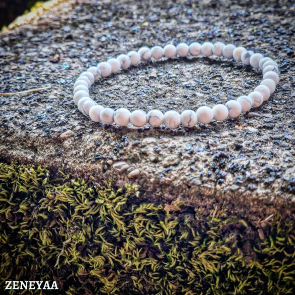 Bracelet 4mm Howlite mat