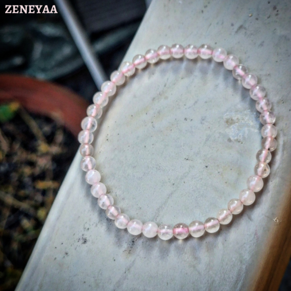 Bracelet 4mm Quartz rose