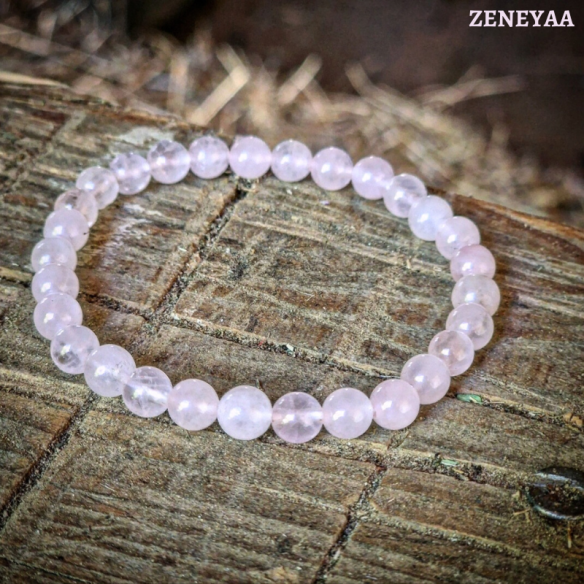 Bracelet 6mm Quartz rose