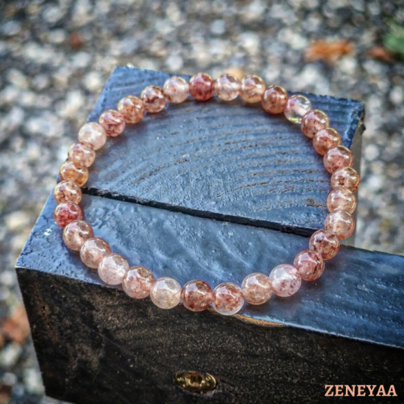 Bracelet 6mm Quartz fraise