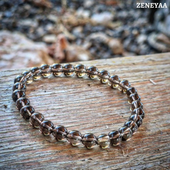 Bracelet 6mm Quartz fumé