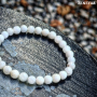 Bracelet 6mm Pierre de lune blanche
