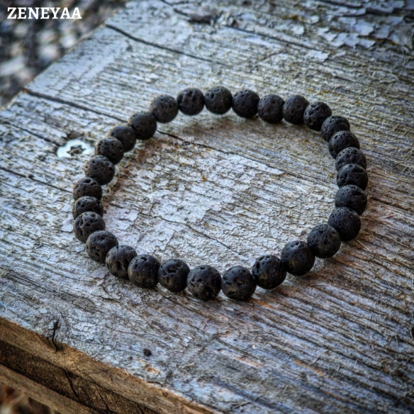 Bracelet 6mm Pierre de lave