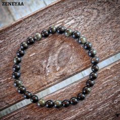 Bracelet 6mm Obsidienne Bracelet 6mm Obsidienne