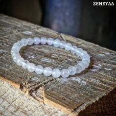 Bracelet 6mm Jade blanche Bracelet 6mm Jade blanche