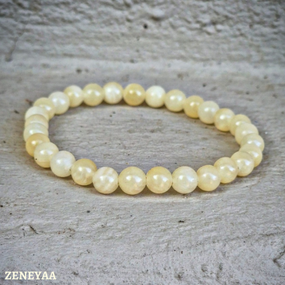 Bracelet 6mm Calcite jaune
