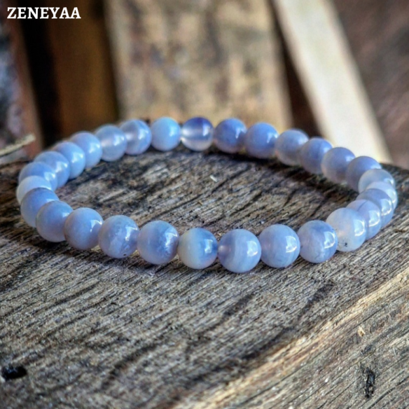 Bracelet 6mm Calcédoine