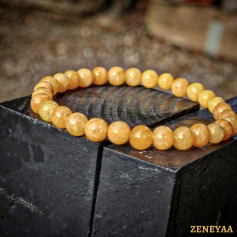 Bracelet 6mm Jade jaune Bracelet 6mm Jade jaune