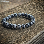 Bracelet 8mm Obsidienne flocon de neige