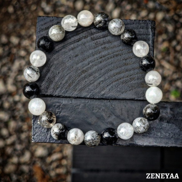 Bracelet 8mm Quartz tourmaline