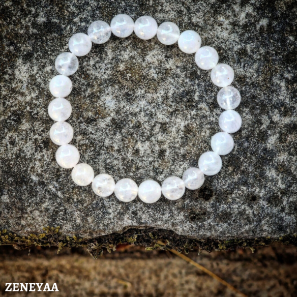 Bracelet 8mm Jade blanche