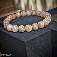 Bracelet 8mm Pierre de lune brune Bracelet 8mm Pierre de lune...