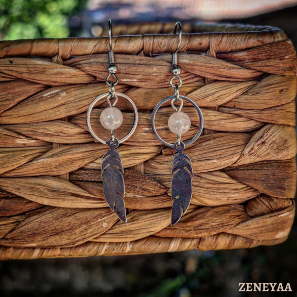 Boucles d'oreilles Héka Quartz rose