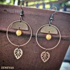 Boucles d'oreilles Lory Jade jaune Boucles d'oreilles Lory...