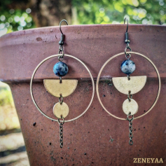 Boucles d'oreilles Lory Larvikite Boucles d'oreilles Lory...