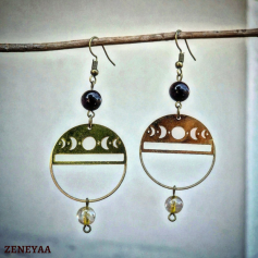 Boucles d'oreilles Moon Grenat Boucles d'oreilles Moon Grenat