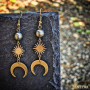 Boucles d'oreilles Moon Pyrite