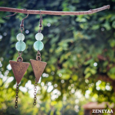 Boucles d'oreilles Trinity Aventurine verte Boucles d'oreilles Trinity...