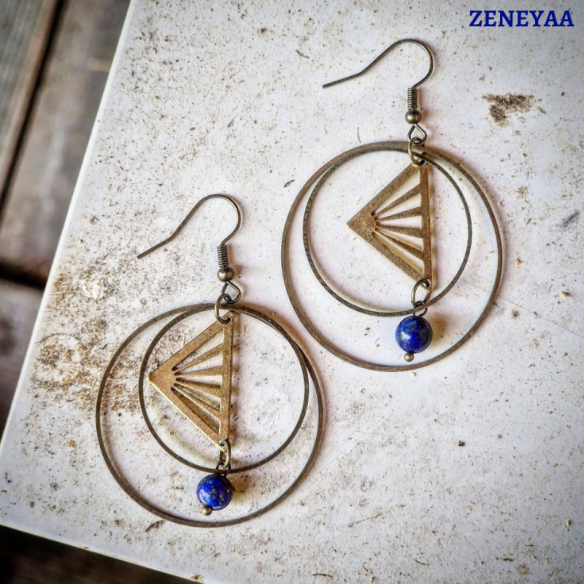 Boucles d'oreilles Trinity Lapis lazuli