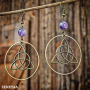 Boucles d'oreilles Triskel Améthyste