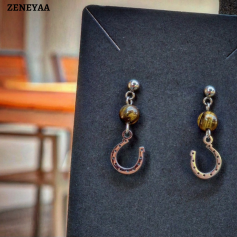 Boucles d'oreilles Enfants Oeil de tigre Boucles d'oreilles Enfants...