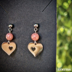 Boucles d'oreilles Enfants Rhodochrosite Boucles d'oreilles Enfants...