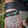 Bracelet Skull Malachite-double