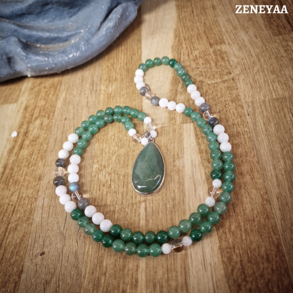 Collier Rachelle Aventurine verte